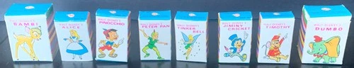 1972 Lot of 8  Marx Disneykins Figures in Original Boxes Dumbo Bambi Pinoccio