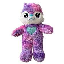 Build A Bear Workshop Purple Pink Galaxy Kitty Cat Plush Teal Heart 16" 2021
