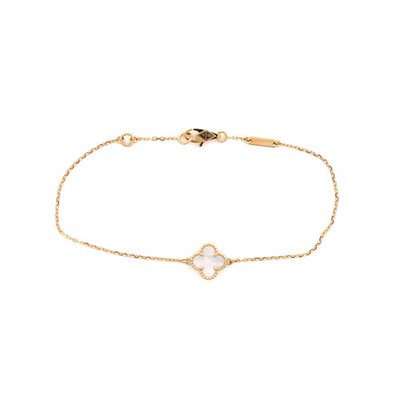 Van Cleef & Arpels Sweet Alhambra Bracelet 18K Yellow Gold and Mother of Pearl