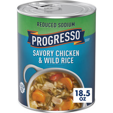 PROGRESSO SOUP SAVORY CHICKEN  WILD RICE REDUCED SODIUM 18.5 OZ EACH 1 