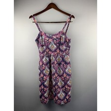 J. CREW Dress Womens 4 Sleeveless Blue Paisley Spaghetti Strap Slip pockets