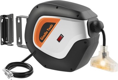 Retractable Extension Cord Reel SJT, Heavy Duty Power Cord Reel Wall/Ceiling ...