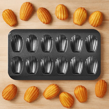 Heat-resistant 12-Cavity Madeleine Baking Tray Nonstick Cookie Pan Bakery