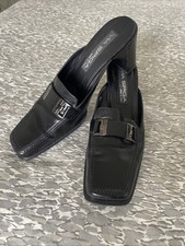 Via Spiga Black Leather Mule Made In Italy Women s Size 8.5 Vintage 90 s