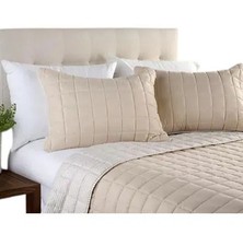 Home Reflections Reversible Plaid Quilt Set w/Pillow Sand