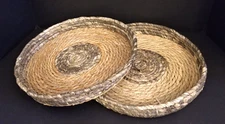 Rope Tray, set of 2 , 14 inches wide, brown.