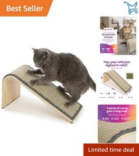 Sisal Cat Scratcher Ramp Natural Woven Surface Wooden Structure Organic Catnip