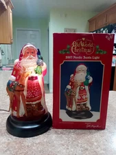 Old World Christmas Lamp 2007 Nordic Santa Light 11" Merck Family's