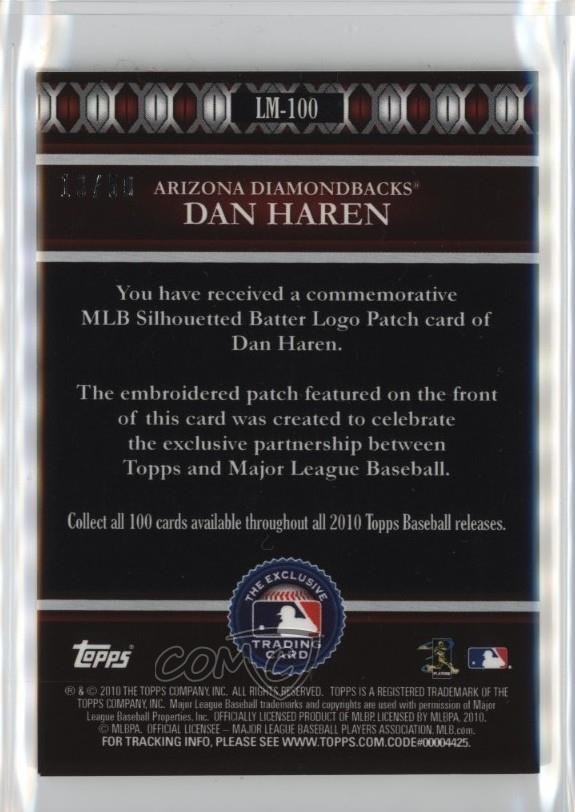 2010 Topps Manufactured Logoman Patch /50 Dan Haren #LM-100 Patch view 2