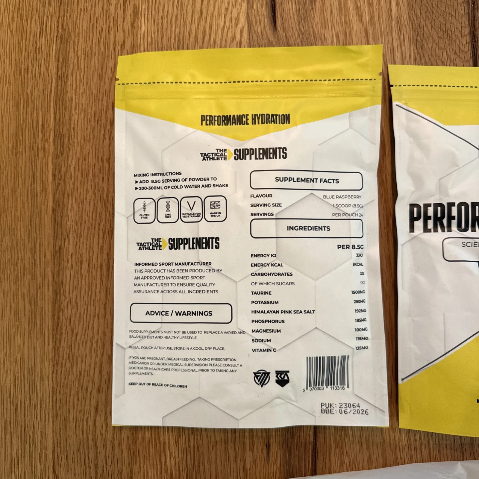 The Tactical Athlete Supplements Performance Hydration Blue Raspberry 300G - New 3
