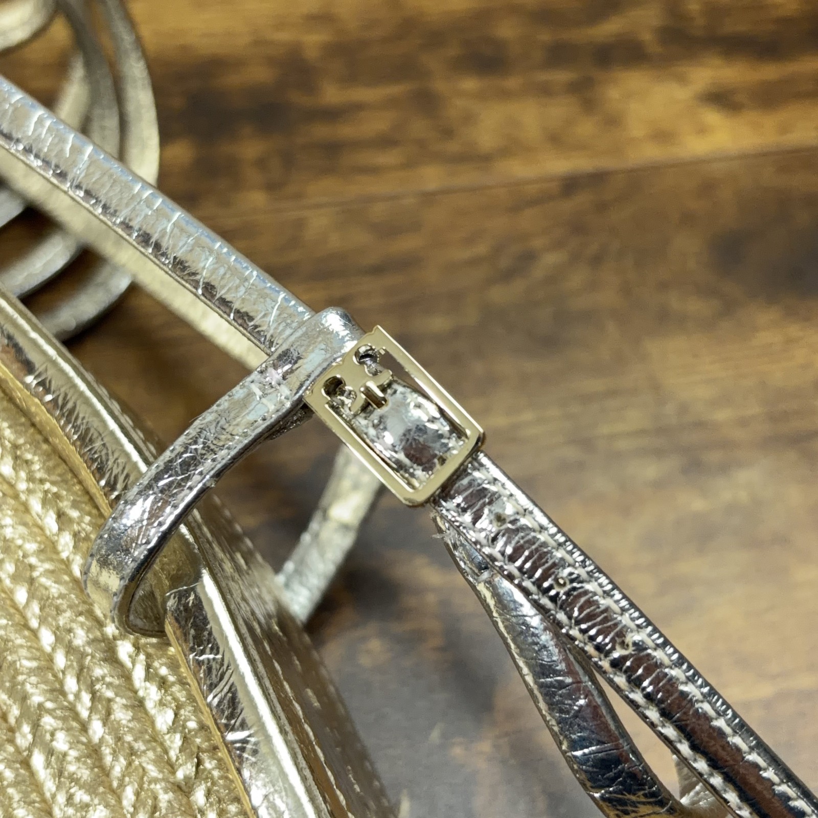 Tory Burch Espradille Wedge Sandals Womens Size 7.5M Mettalic Silver Gold thumbnail 14