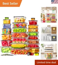 Airtight 50 PCS Food Storage Set - Durable, Stackable & Perfect for Meal Prep