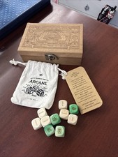 Arcane Divination Dice Set Portable Hand-Carved Wood Geometric Pattern Intuitive