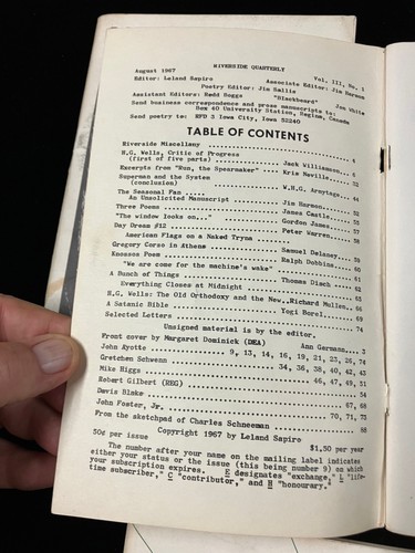 6 Vtg RIVERSIDE QUARTERLY: Literary Sci Fi Fanzine 1966 - 1975 - Robert Gilbert - Picture 5 of 12