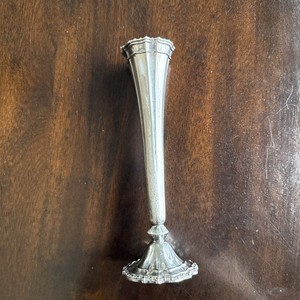 VTG Princess House Silver Plated Fluted Trumpet Bud Vase Made in Italy