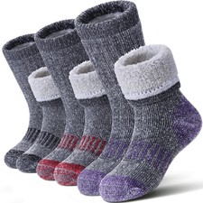 Kids Merino Wool Hiking Socks Boys Girls Winter Thermal Warm Thick Cozy Cushi...