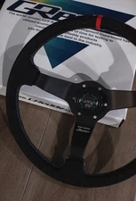 GReddy Boost Brigade X Karuma Limited Steering Wheel 350mm-Black Suede w/Black