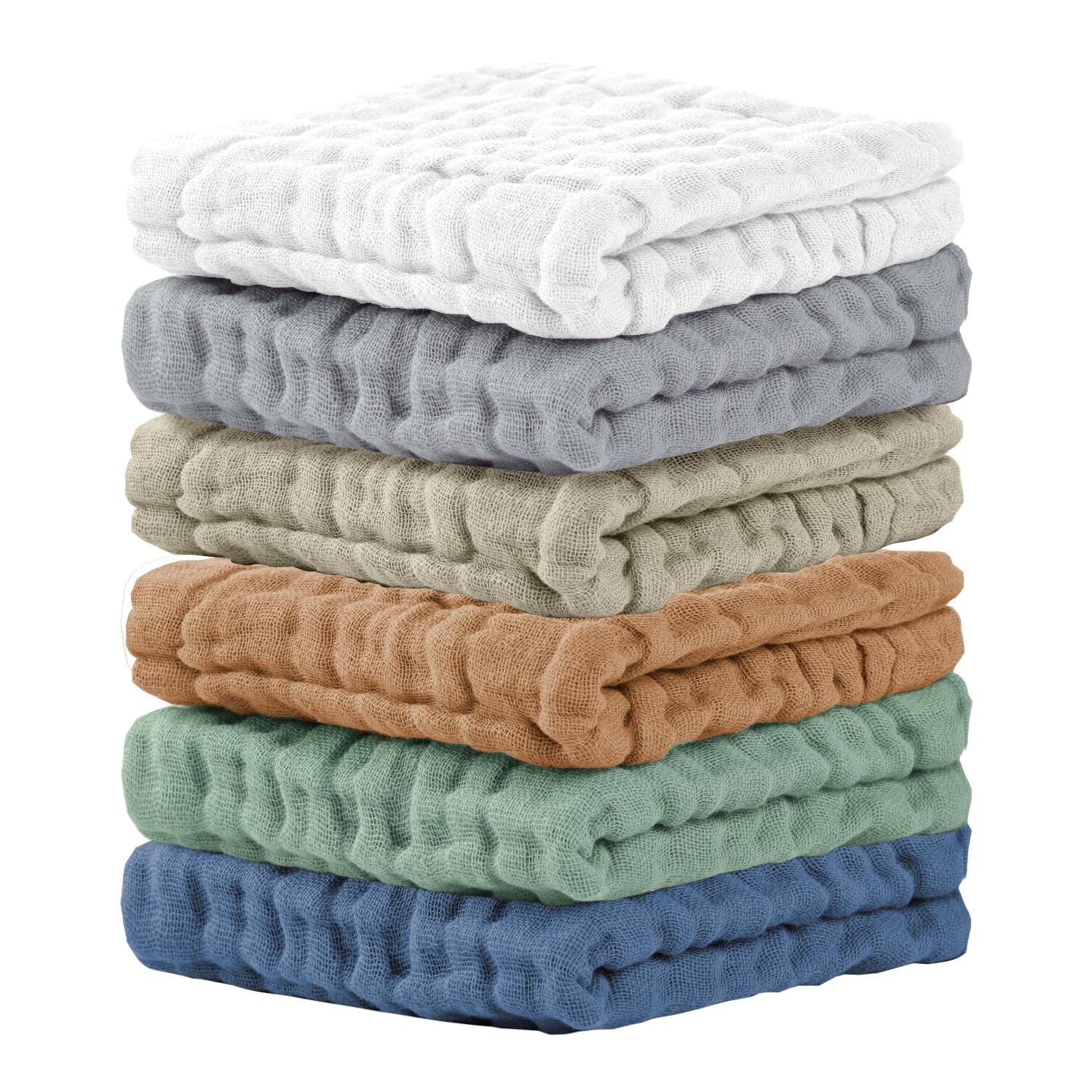 Cuddle Campus Baby Washcloths 6 Packs, Muslin Washcloths Baby,Cotton Burp