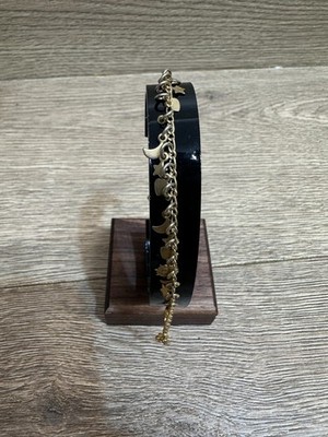 18K GF Gold gefüllt Sonne Mond Stern himmlisch Hänger Bettelarmband verstellbar