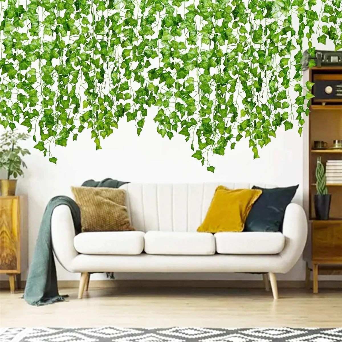 Artificial Plants Home Decor Green Silk Hanging vines Fake Leaf Garland