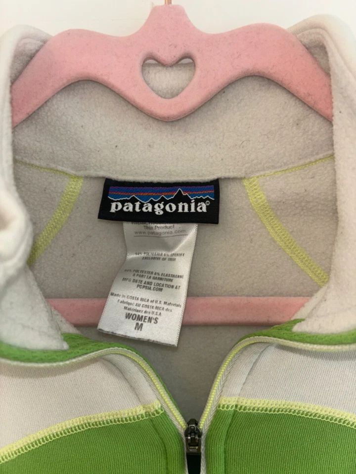 Patagonia Capilene 4 Expedition Cuarto Cremallera Térmica Verde Blanco Para Mujer Talla Med Foto 4 de 4