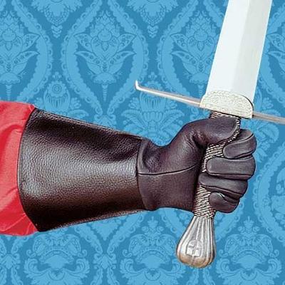 Black Leather Gauntlets With Long Cuffs