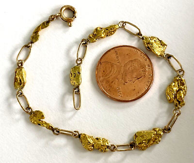 14Kt 585 Solid Yellow Gold Unique Ladies 9 Pure Gold Nugget