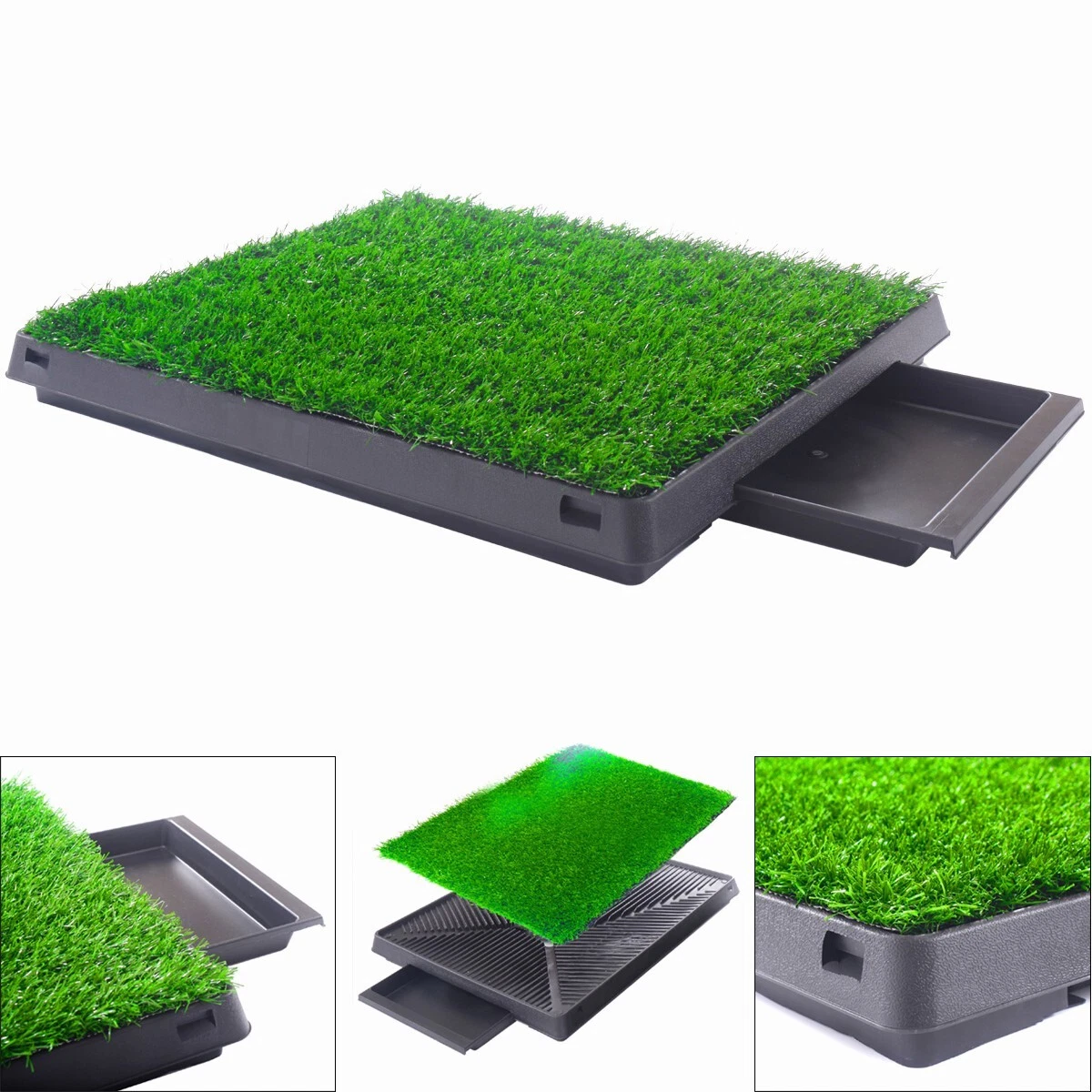 Dog Grass Pad With Tray, Artificial Grass Mats Washable Grass Pee Pads For  Dogs, Pet Toilet Potty Tray For Puppy & Small Pet, Dogs Turf Potty Training