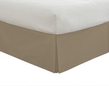 Lux Hotel Tailored Bed Skirt Classic 14" Drop Length Pleated Styling Twin Mocha
