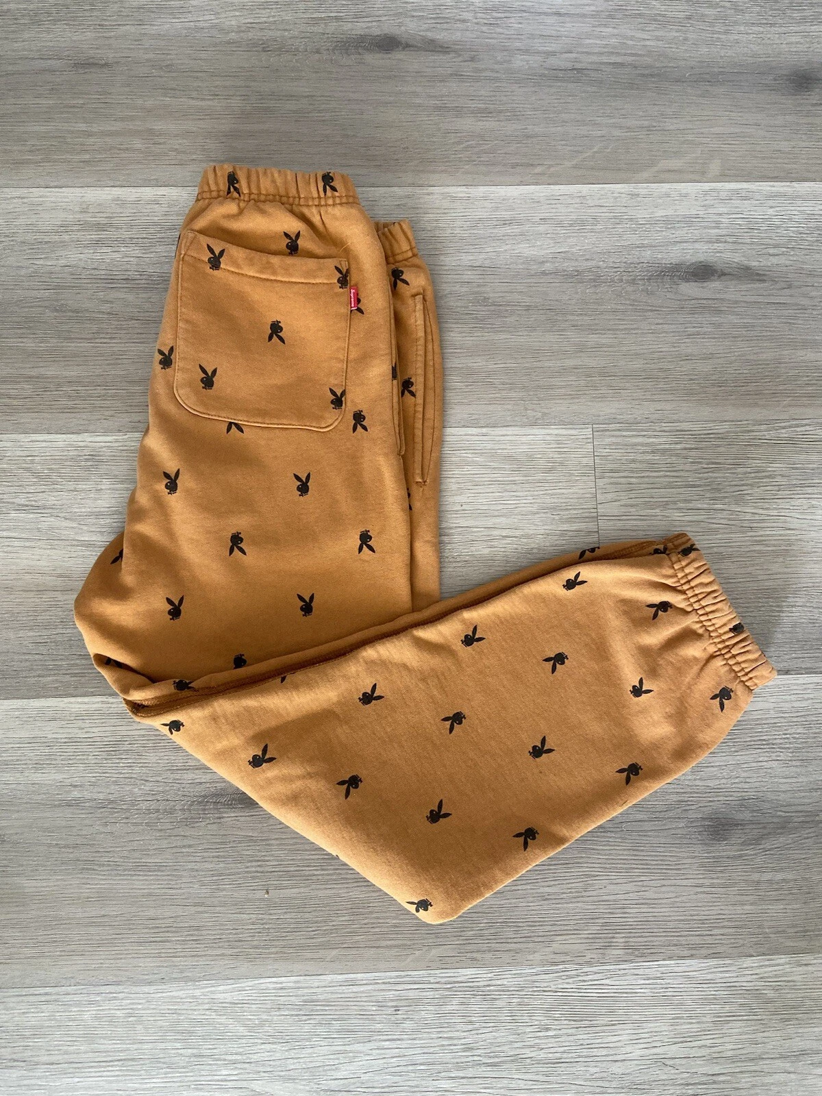 Pantalon de survêtement Supreme Playboy Allover FW15 rouille taille S 30 denim patchwork