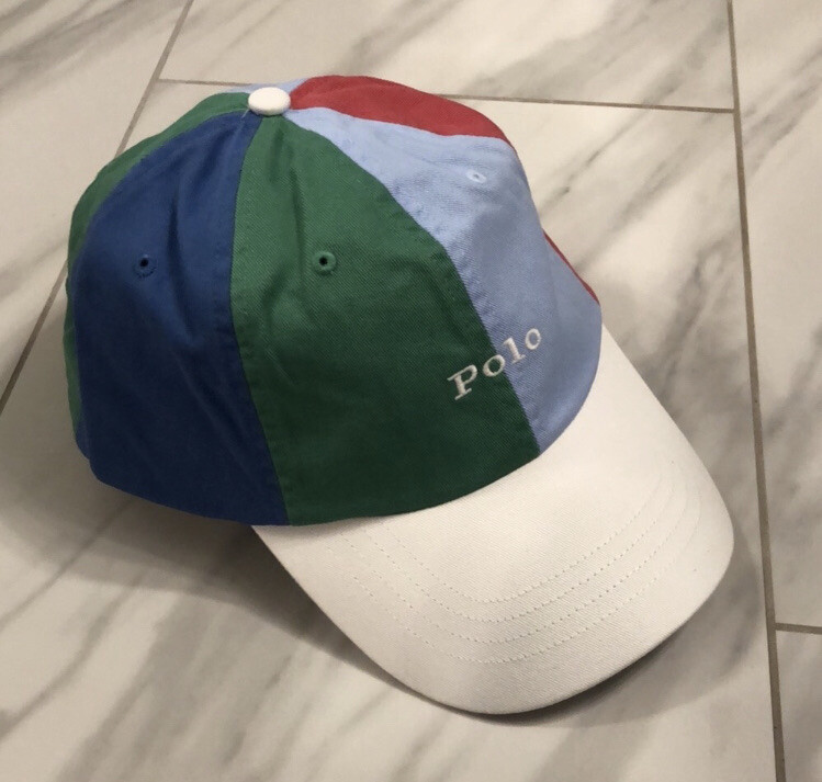 Polo Ralph Lauren Men's Multicolor Colorblock Hat Cap Blue White