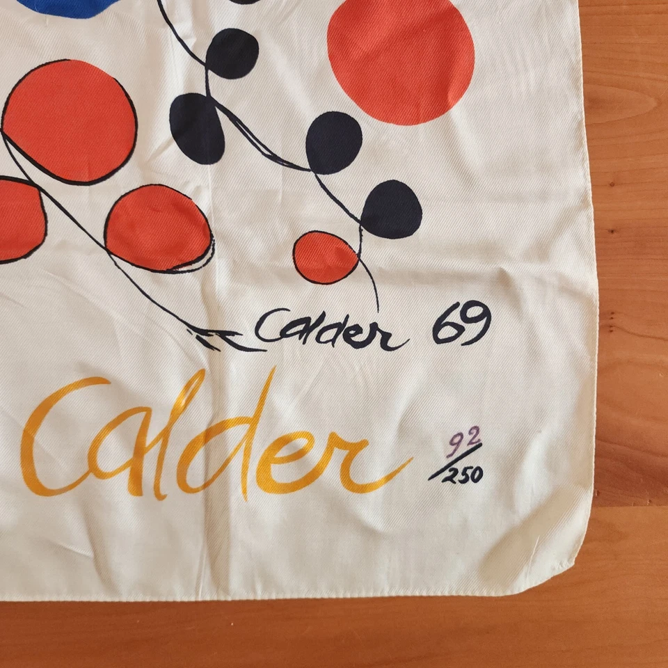 Raro MCM 1969 Alexander Calder Bufanda de Seda Edición Limitada Litografía 92/250 Foto 3 de 4