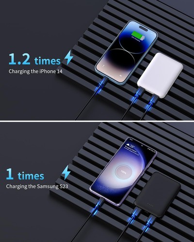 Paquet de 2 EUARY Mini Batterie Externe Powerbank 5000mAh Batterie 2 Ports US... - Photo 4 sur 7