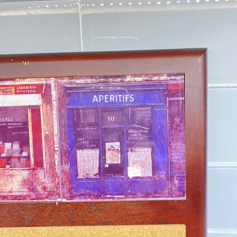 Wood Frame Bulletin Board, Cork Board w/ Ceramic Tiles & Pins Restaurant Planner - Image 3 of 4