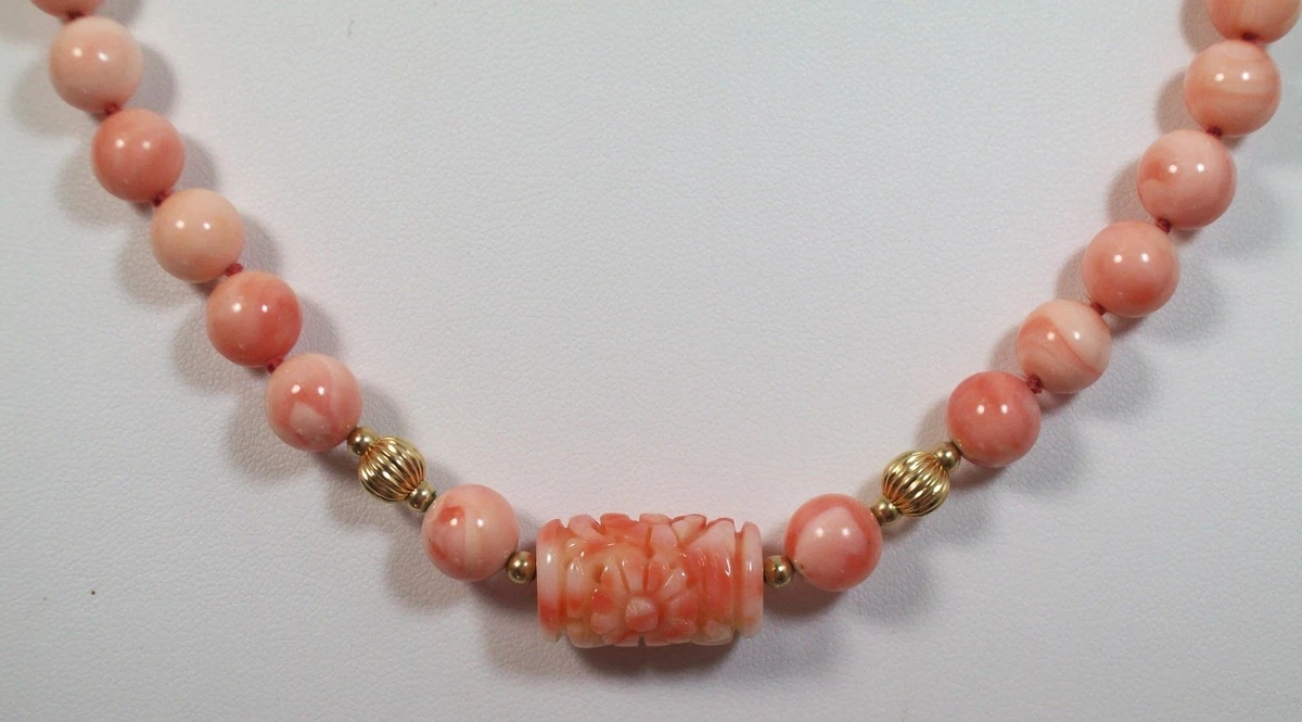 Natural Pink Coral Necklace 18 Inches.CN001