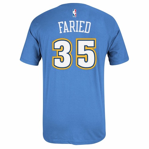 Kenneth Faried Denver Nuggets NBA Adidas Light Blue Faux Stitch Player Shirt - Picture 2 of 3
