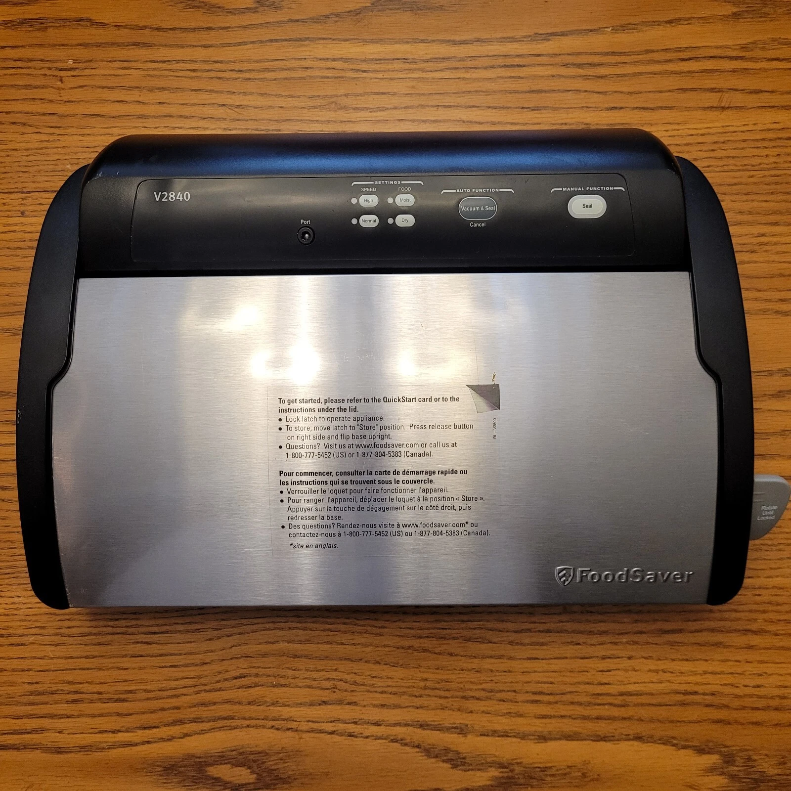 FoodSaver Vertical Flip Stainless Steel Vacuum Sealer Bag Sealing System V2840