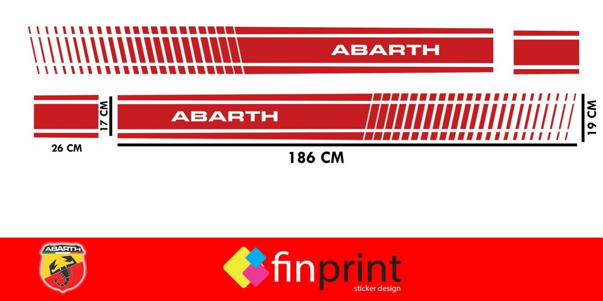 ADESIVI STICKERS FASCE Superiori Scorpione Per Fiat 500 Abarth Auto