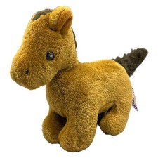 Kuschelwuschel Pferd Pl&uuml;sch Stofftier 20cm Braun Stehend Pony Karstadt Vintage