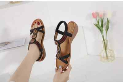 Damen Plateau Sandalen niedrig schwarz Strass bequem Slipper Kunstleder 1512