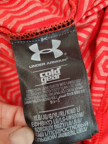 UNDER ARMOUR Coldgear Loose Navy Red Pullover Shirt Youth L - Picture 8 of 8