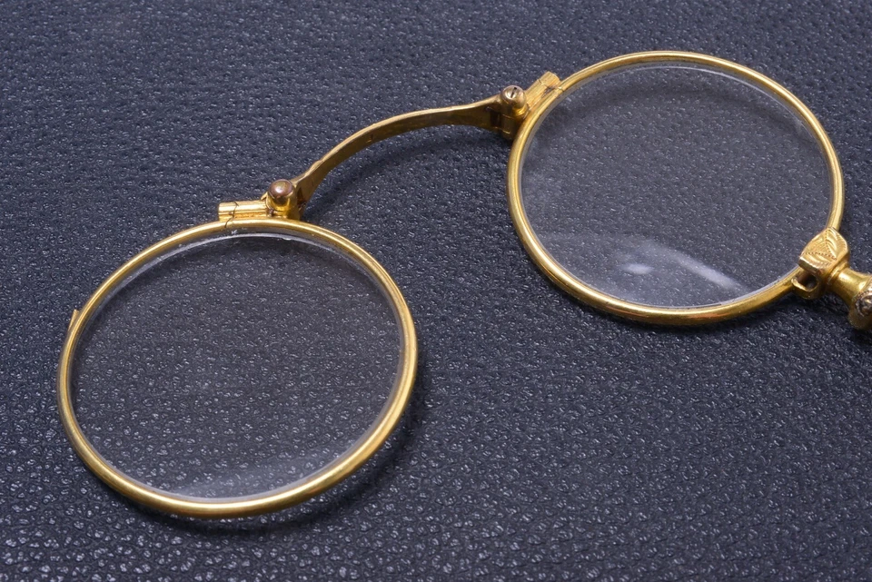 ✅ LORGNETTE GAFAS ANTIGUAS GAFAS SIN DIOPTRÍAS +-1890 ORO RELLENO DOBLE Foto 2 de 4
