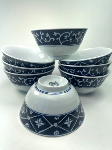 Pier 1 Bowls Floral Hand Printed Exclusively Soup Cereal Bowls 16oz Set of 8 B2 - Picture 3 of 18