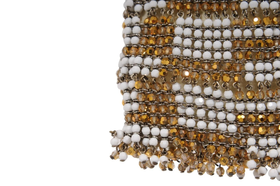 Daniel Swarovski Mujer Vintage Mini Bolso de Hombro Dorado Blanco Cristal Cartera Foto 4 de 4