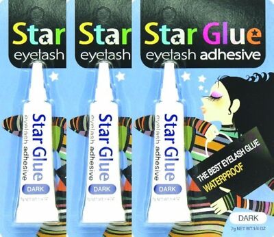 Star Eyelash Glue for Strip Lashes 3 Packs 7g Dark Color