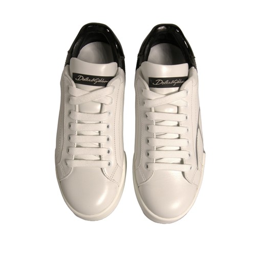 DOLCE & GABBANA Shoes White Black Logo Portofino Sneaker Men EU39 / US6 680usd - Picture 3 of 12