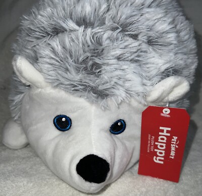 2020 Petsmart Happy Hedgehog 14'' Plush Dog Toy Squeaks Gray NWT