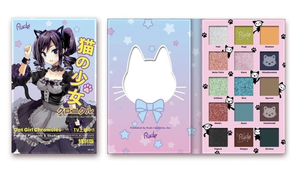 Rude Cosmetics Cat Girl Chronicles 15 Pressed Pigments and Shadows Neko  Chan