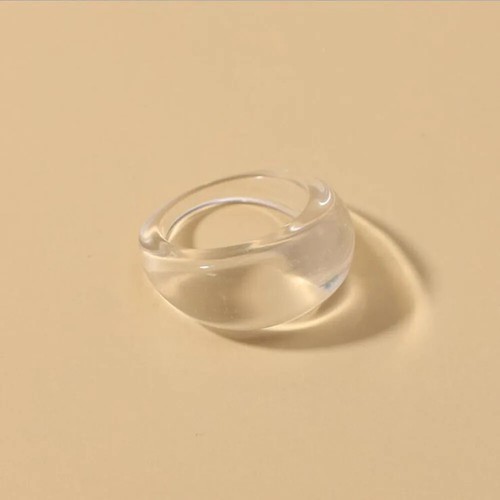 Acrylic Ring Colorful Style for Women Resin Round Retro Big Finger Party Band - Picture 14 of 33