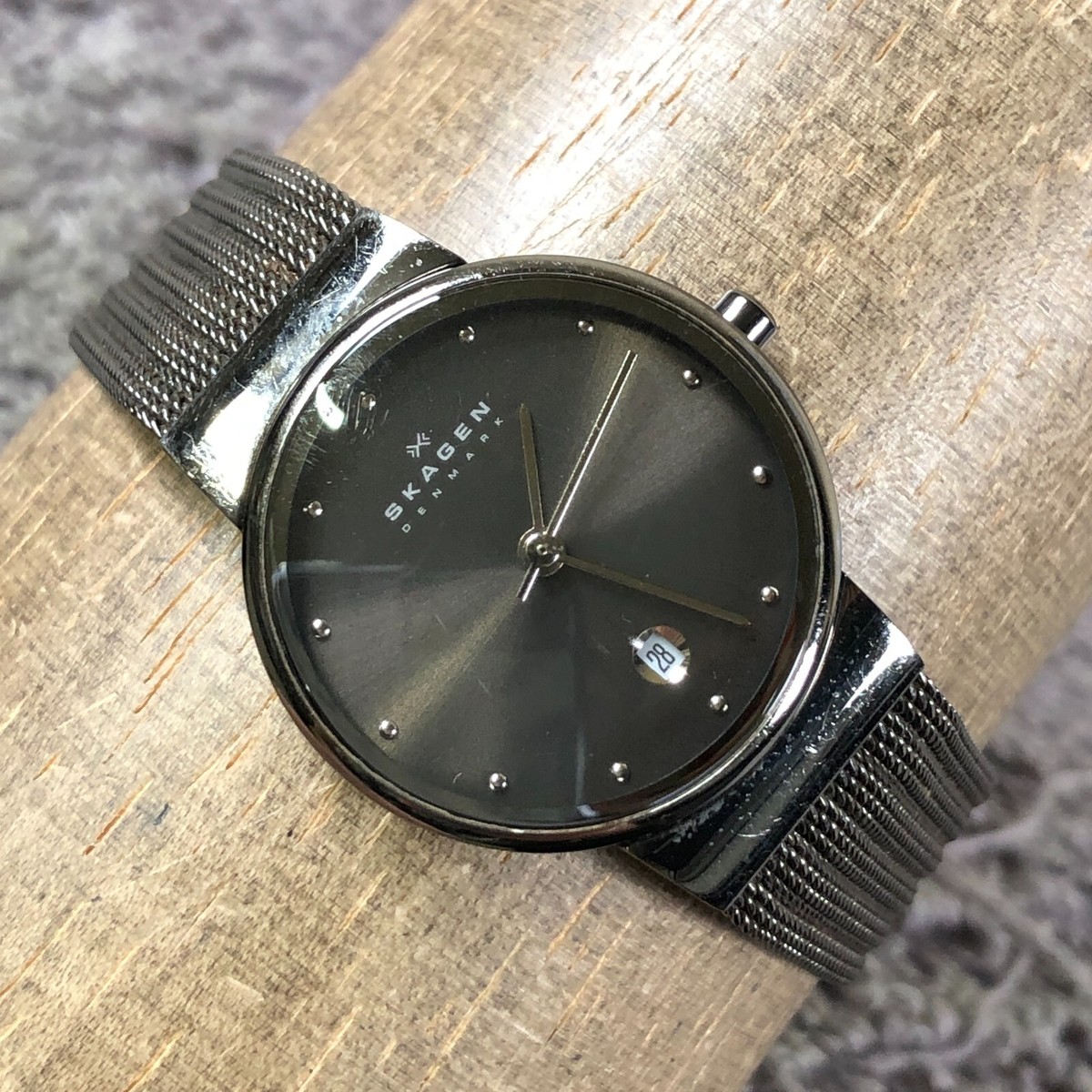 Skagen Ancher Women 355SMM1 Dress Date Stainless Milanese Quartz